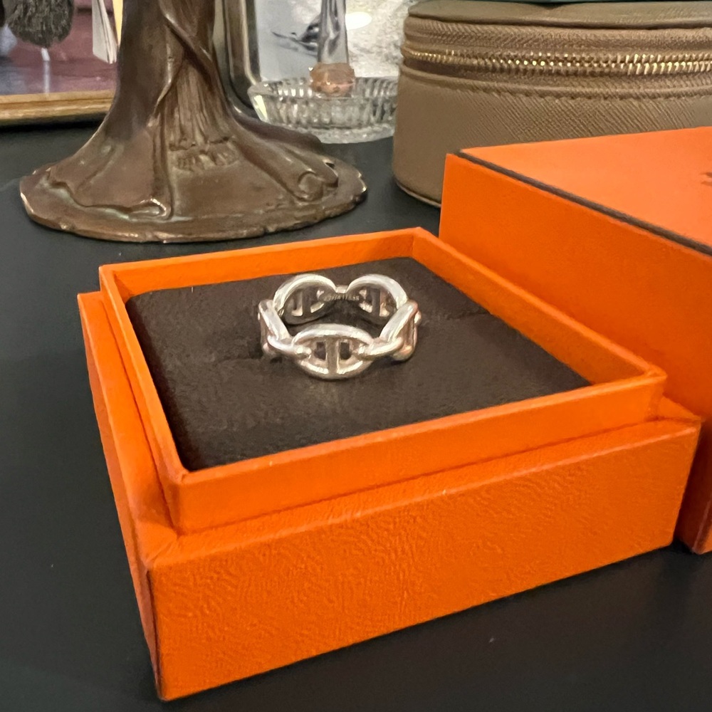 Authentic sterling silver Hermes ring size 6.